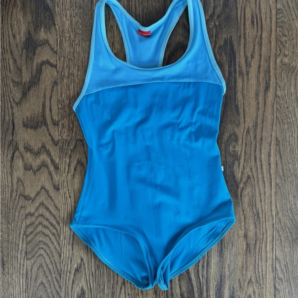 Yumiko Blue Two-Tone Leotard